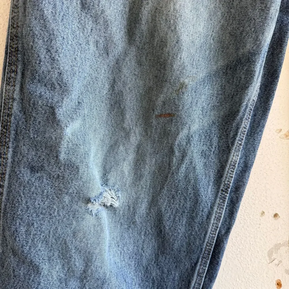 Y2K Carhartt Carpenter Jeans 36x30 Baggy Dunagree Fit Med‎ Wash Distressed Denim